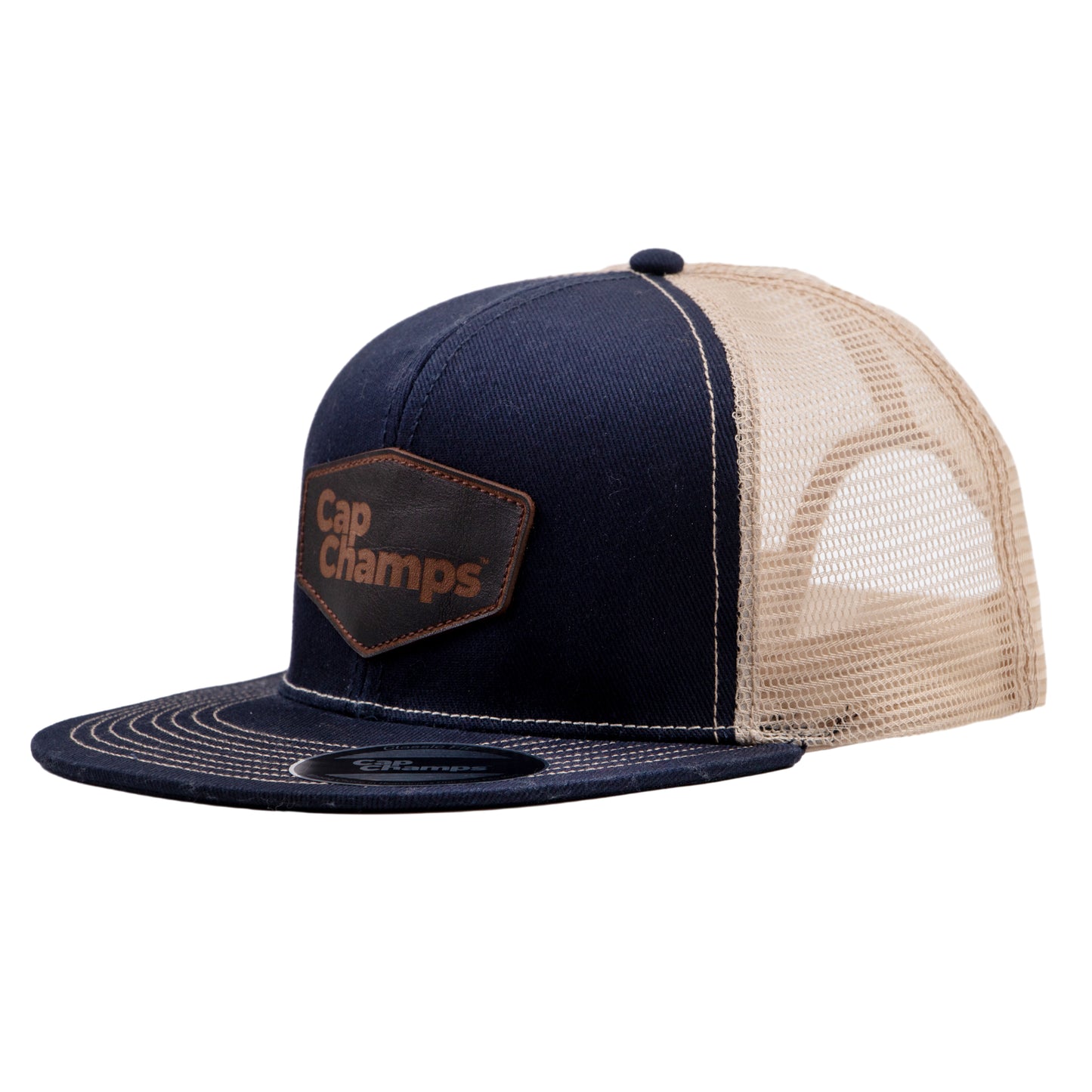 Six Panel Mesh Classic Fit Snap Back Cap (Flat Bill)