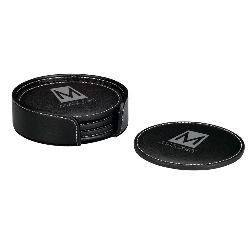 Domanda Leather 4 Coaster Set