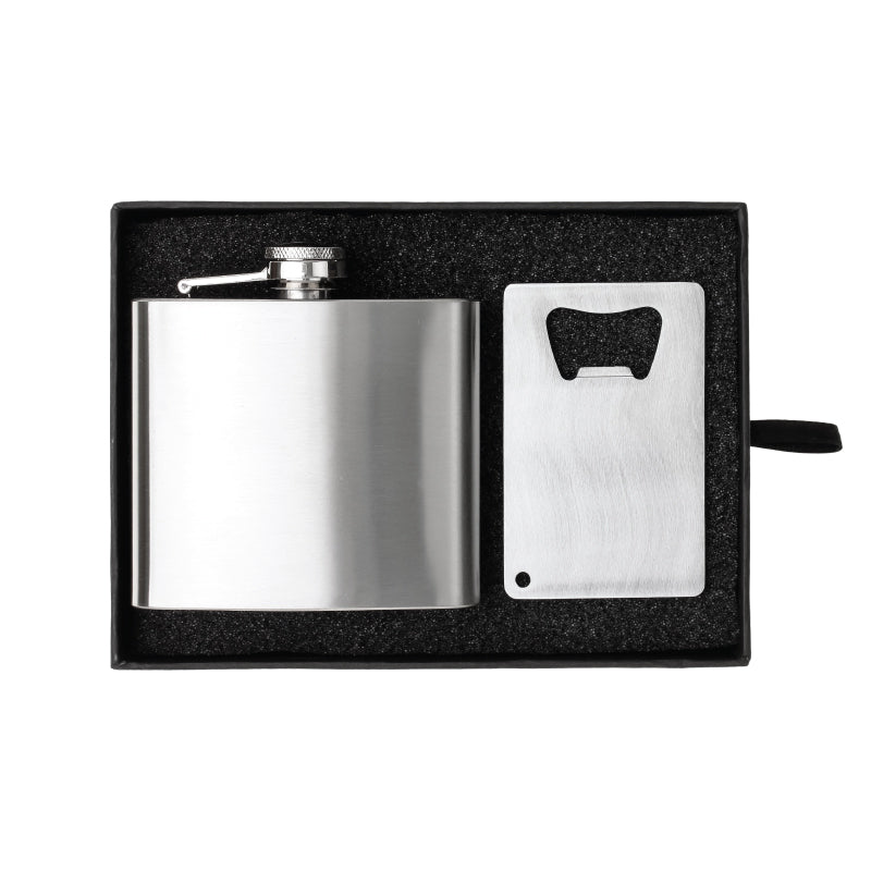 Crafter 5 oz. Flask and Bottle Opener Gift Set