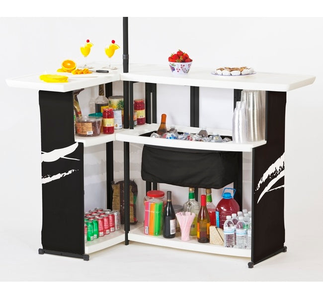 Printed Bar Set w/ 6′ Umbrella and 4 Stools