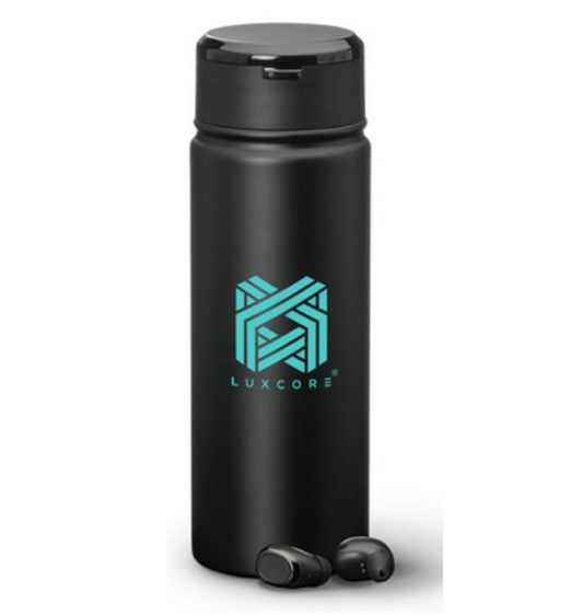 THE STRADA S/S TUMBLER W/EARBUDS - BLACK
