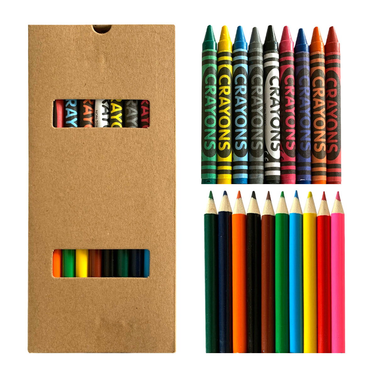 19 PIECE CRAYON AND PENCIL SET