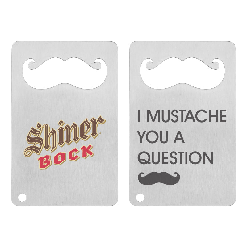 Mustache Credit Card Bottle Opener