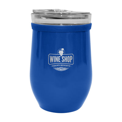 8 OZ. GLASS AND STAINLESS STEEL WINE TUMBLER