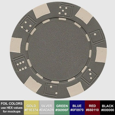 11.5 gram ABS Dice Striped Poker Chips (Hot Stamped with Foil)