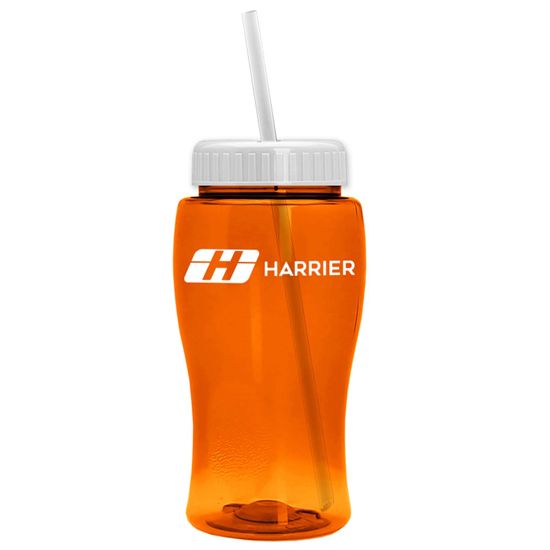 18 Oz. Transparent Bottle With Straw Lid