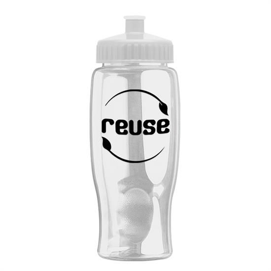 27 oz. Poly-Pure Transparent Sports Bottle -Push Pull Lid