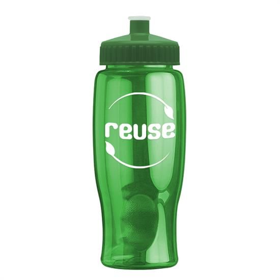 27 oz. Poly-Pure Transparent Sports Bottle -Push Pull Lid