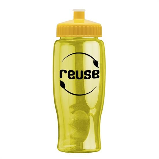 27 oz. Poly-Pure Transparent Sports Bottle -Push Pull Lid