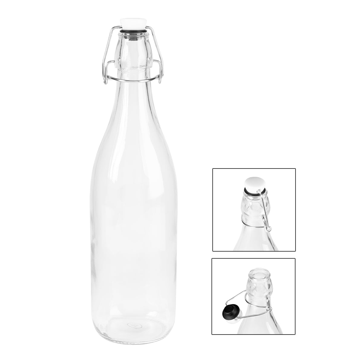 1 Liter Swing Top Glass Bottle plain grouped