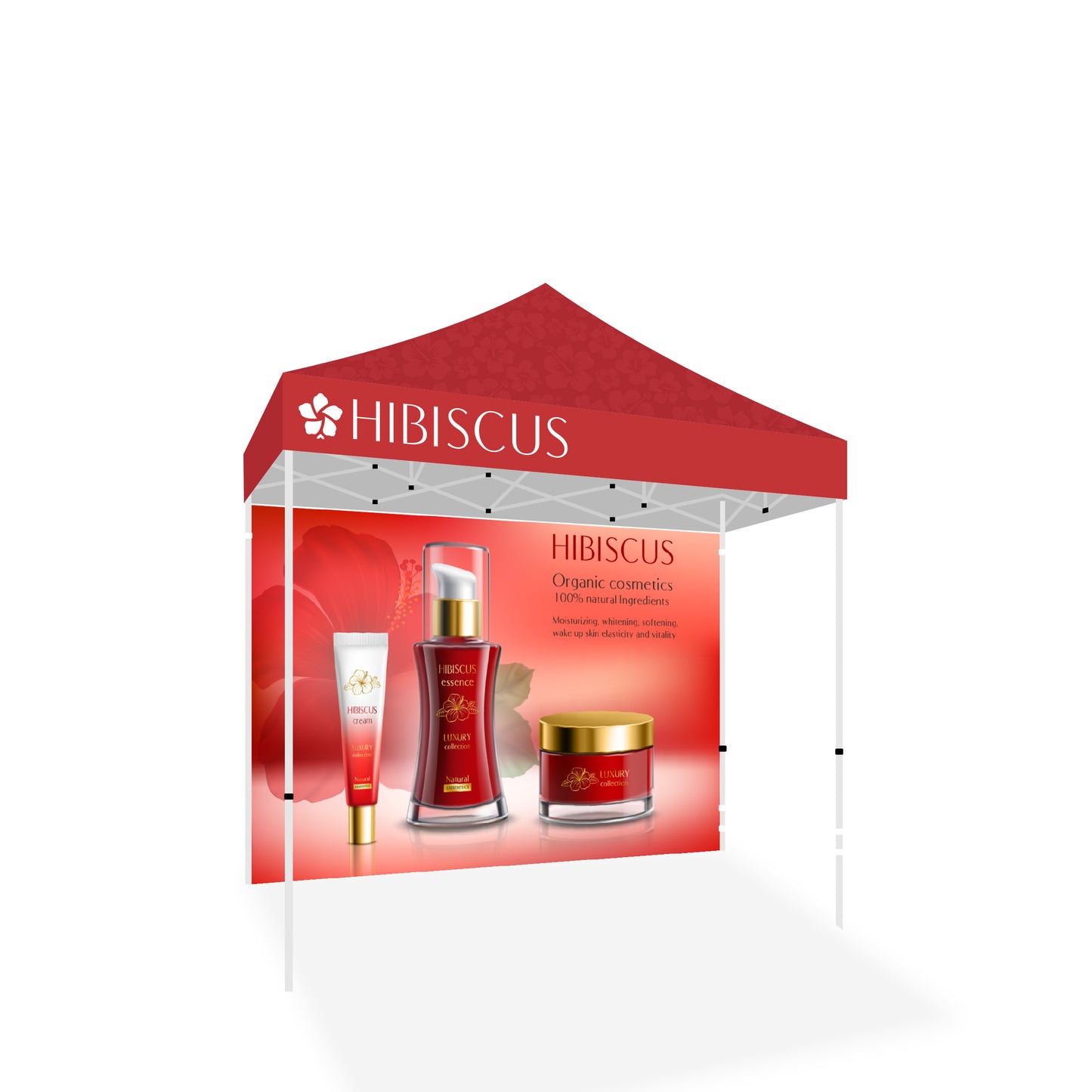 PREMIUM TENT 10'x10' W/ Full Color Canopy and Back Wall