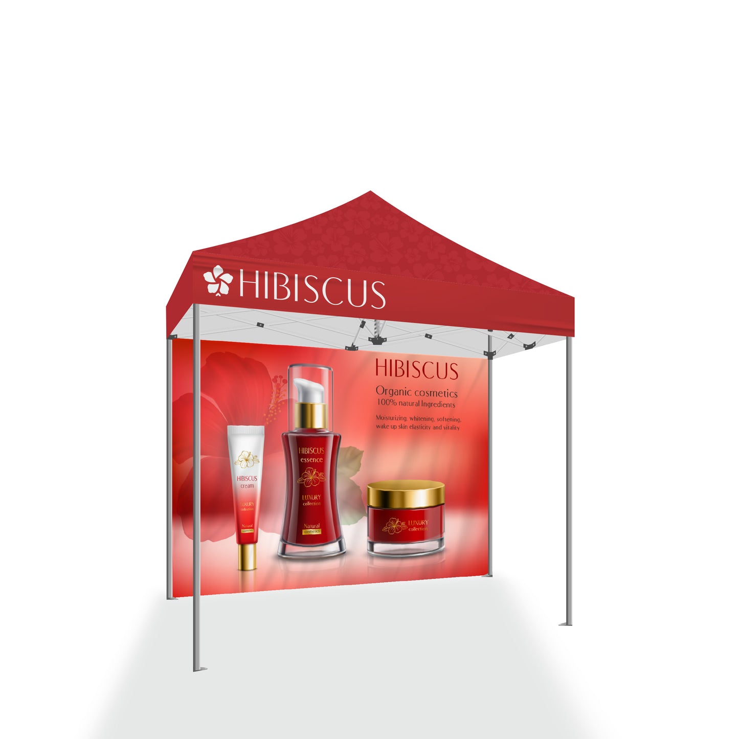 PREMIUM TENT 10'x10' W/ Full Color Canopy and Back Wall