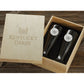 STATEN 2-PIECE PILSNER SET IN ENGRAVED PINE BOX