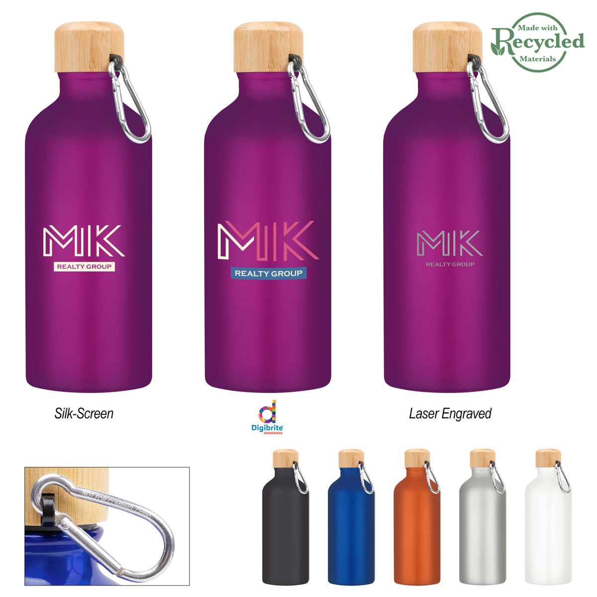 20 Oz. Aluminum Tundra Bike Bottle With Bamboo Lid  grouped