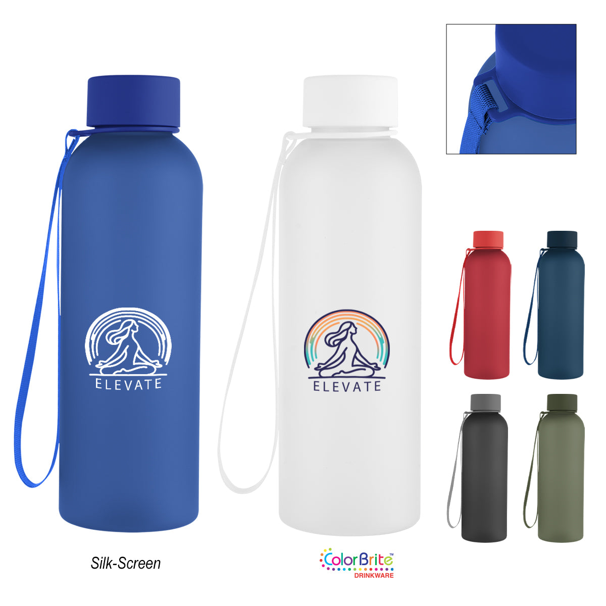 20 Oz. Morgan rPET Rubberized Bottle With Carry Strap  grouped