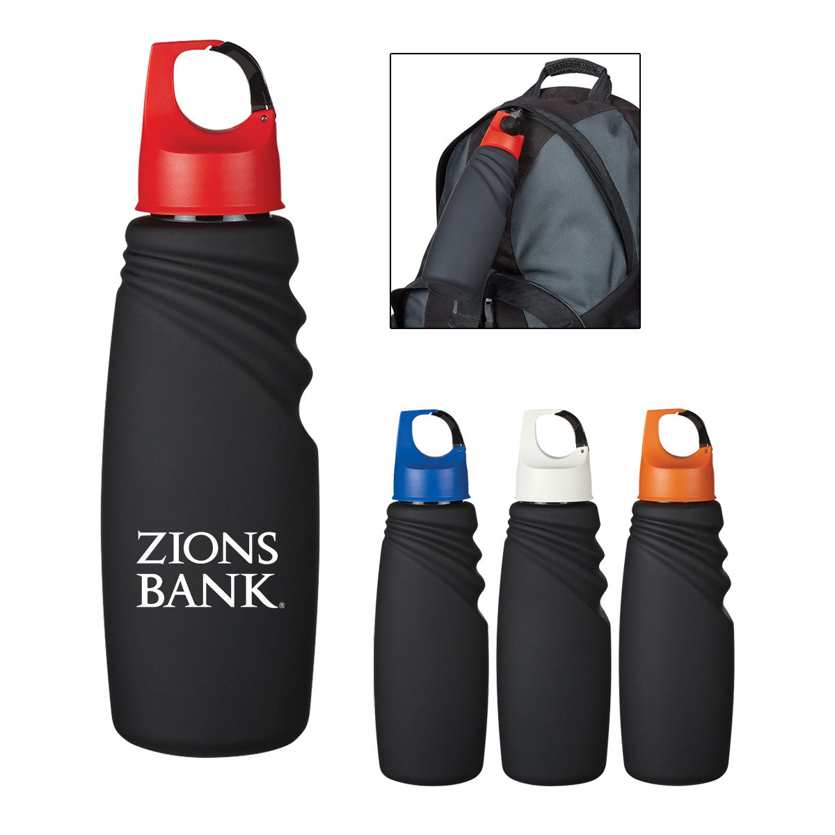 24 Oz. Matte Finish Crest Carabiner Sports Bottle  grouped