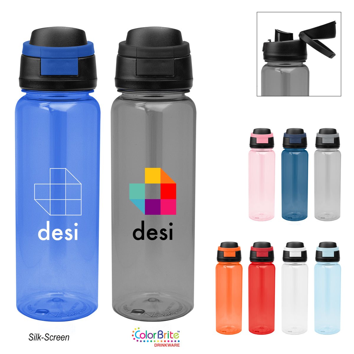 32 Oz. Pop Sip RPET Bottle  grouped
