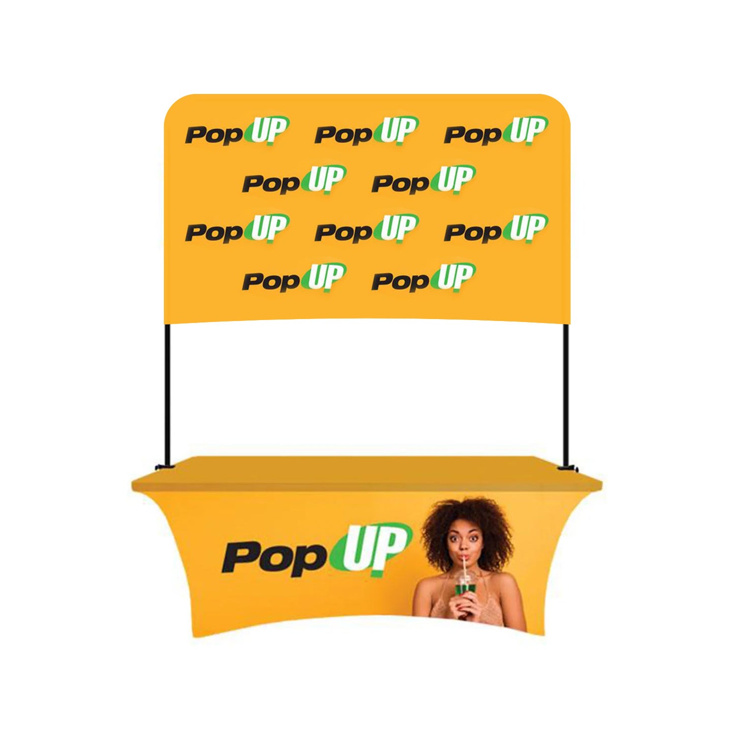 6' TABLE COVER WITH OVERHEAD BANNER DISPLAY
