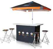 Printed Bar Set w/ 6′ Umbrella and 4 Stools