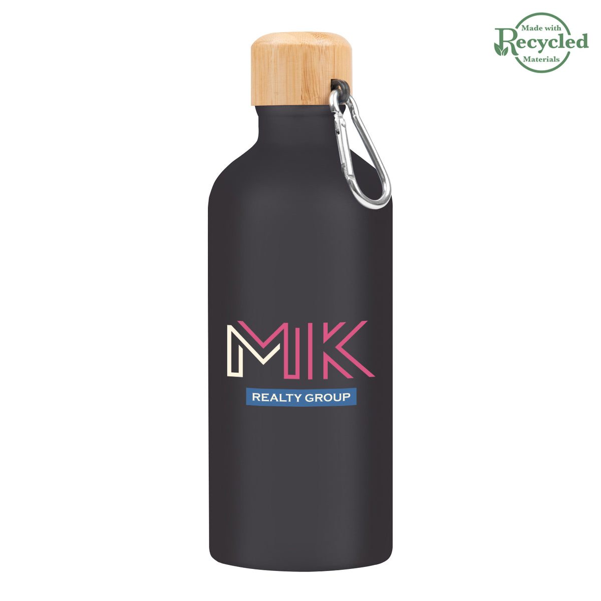 BLACK 20 Oz. Aluminum Tundra Bike Bottle With Bamboo Lid  grouped