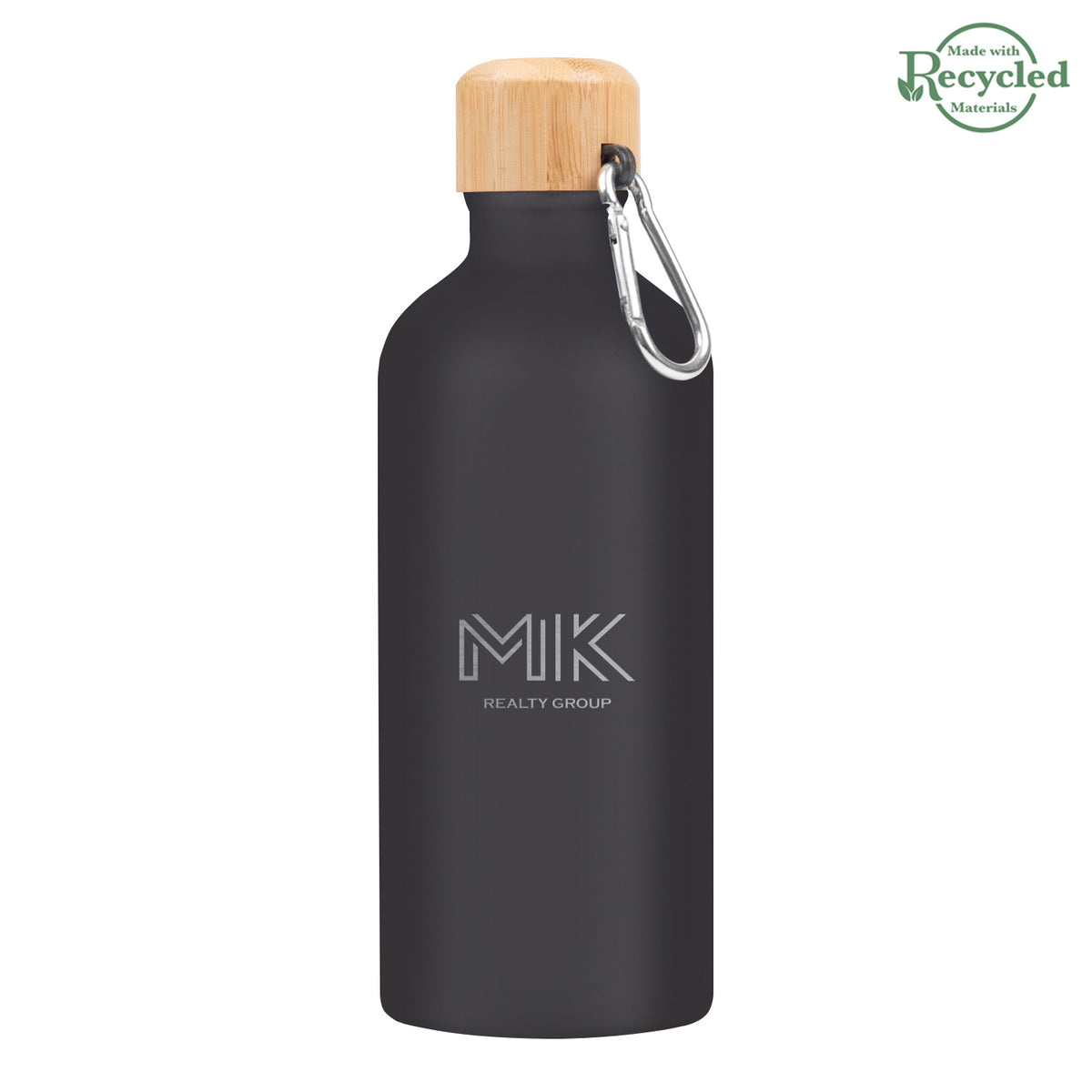 BLACK 20 Oz. Aluminum Tundra Bike Bottle With Bamboo Lid  grouped