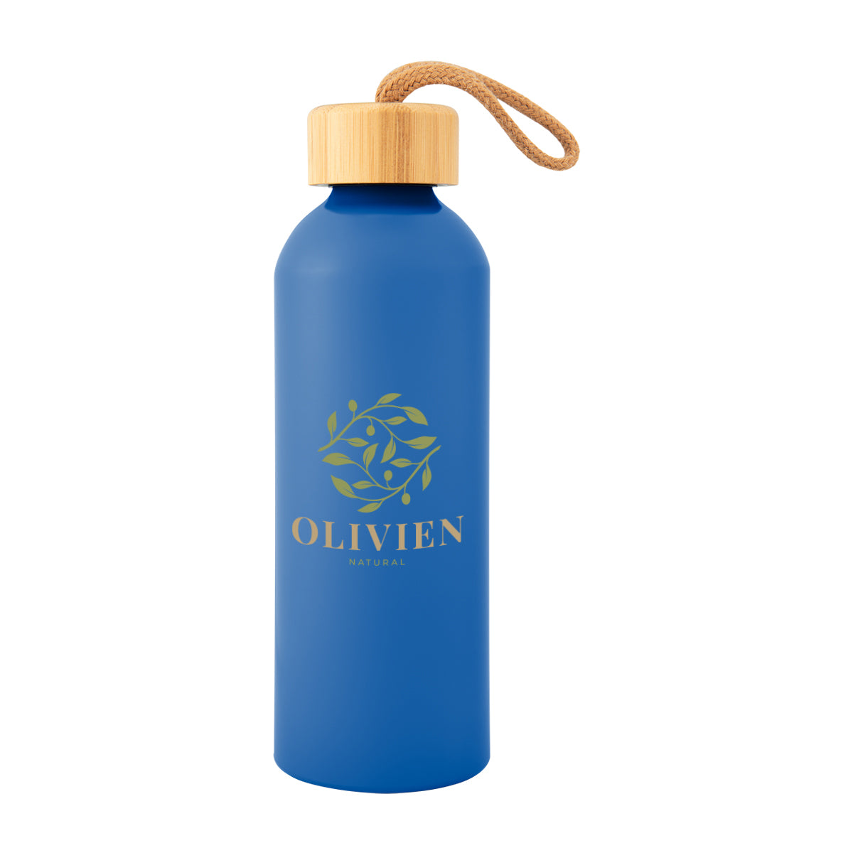 BLUE 25 Oz. Blaire Recycled Aluminum Bottle With Bamboo Lid  grouped