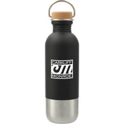 Front View of Black Lagom Single wall Stainless steel Bottle 27oz