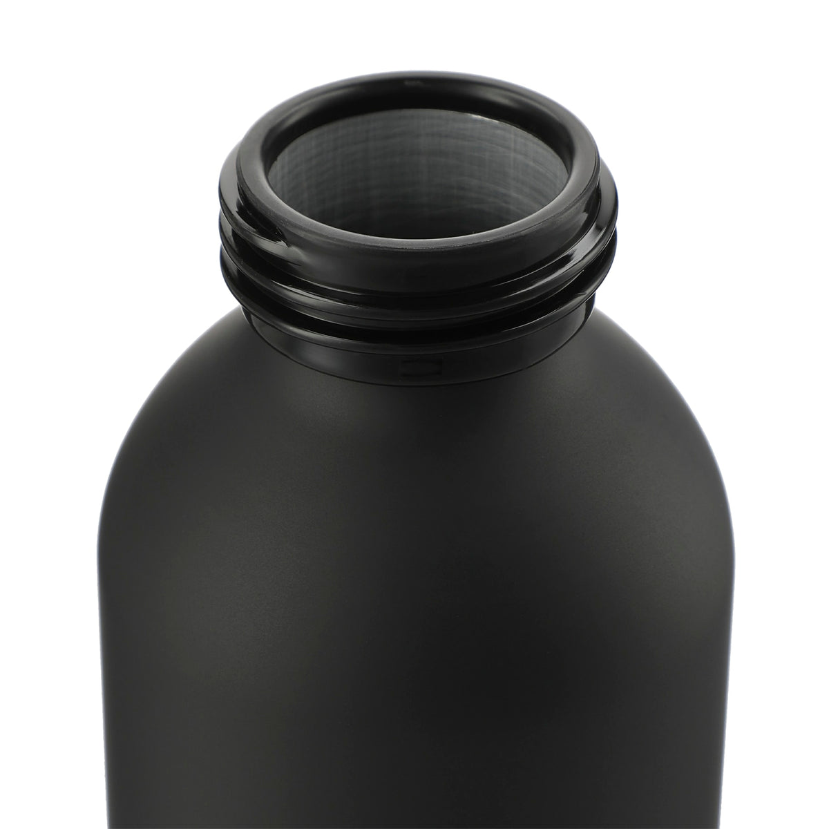 Front View of Black Ryze Aluminum Bottle 22 oz w/ FSC® 100% Bamboo Lid