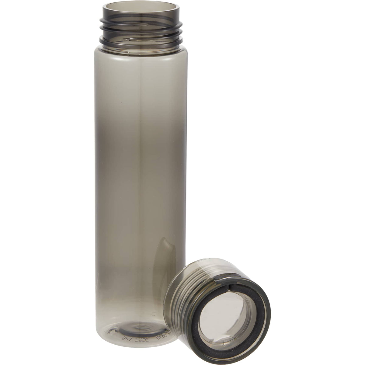 Front View of Black Skinny Mini Recycled RPET Bottle 10oz plain