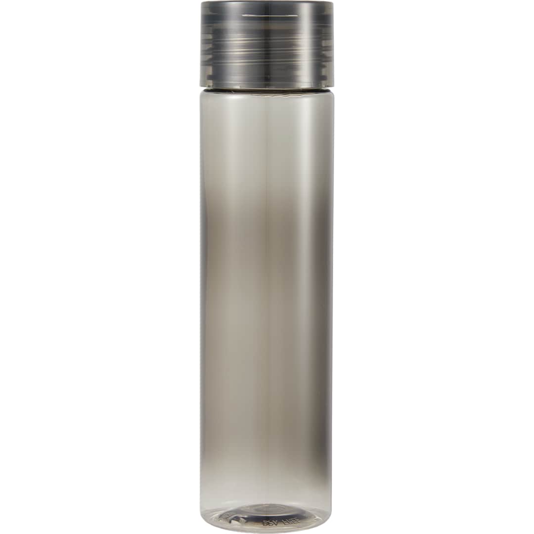 Front View of Black Skinny Mini Recycled RPET Bottle 10oz plain