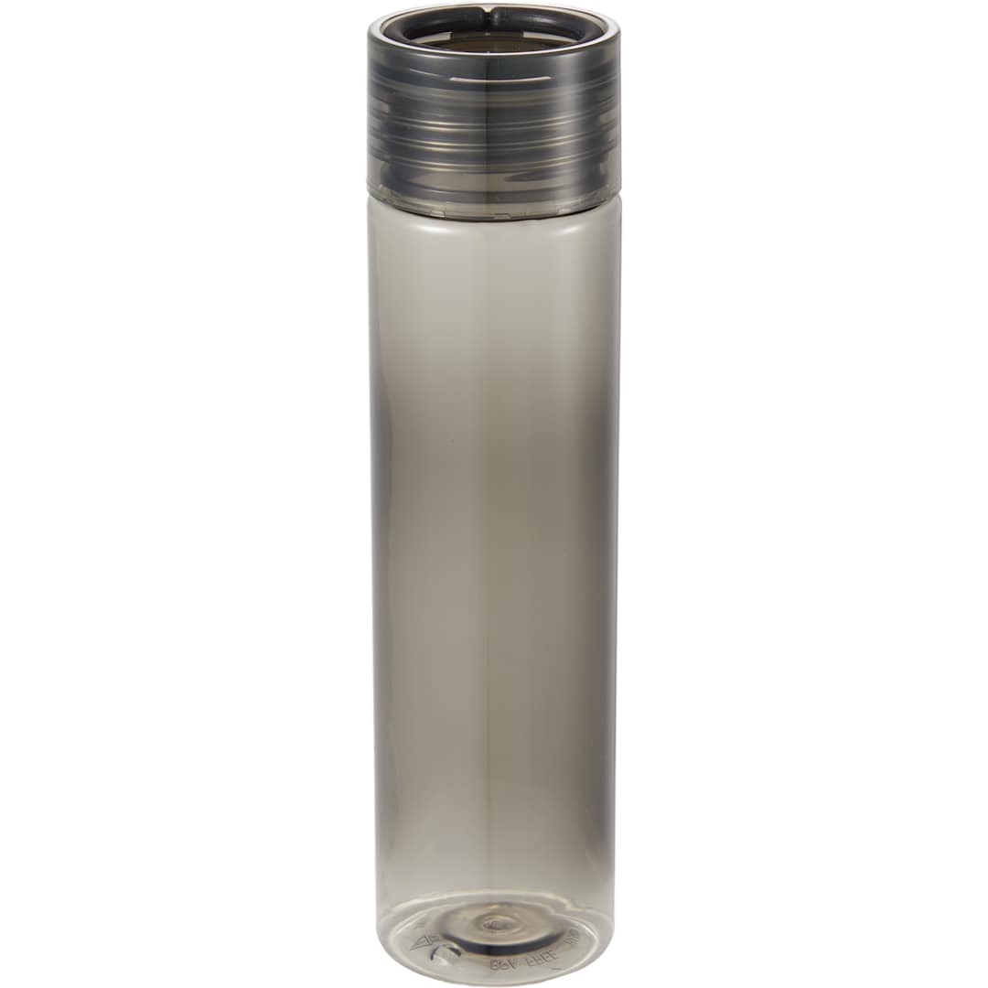 Front View of Black Skinny Mini Recycled RPET Bottle 10oz plain
