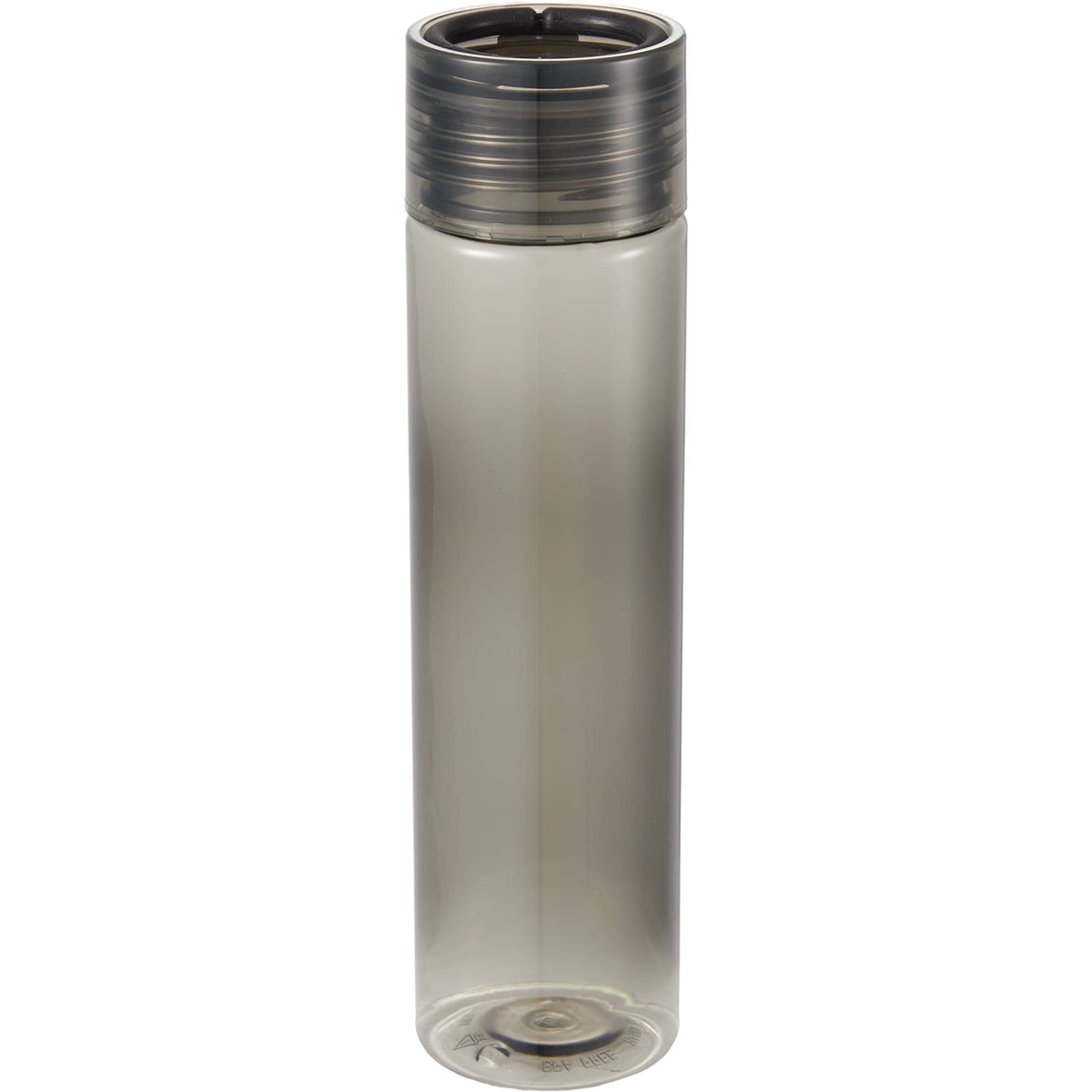 Front View of Black Skinny Mini Recycled RPET Bottle 10oz plain
