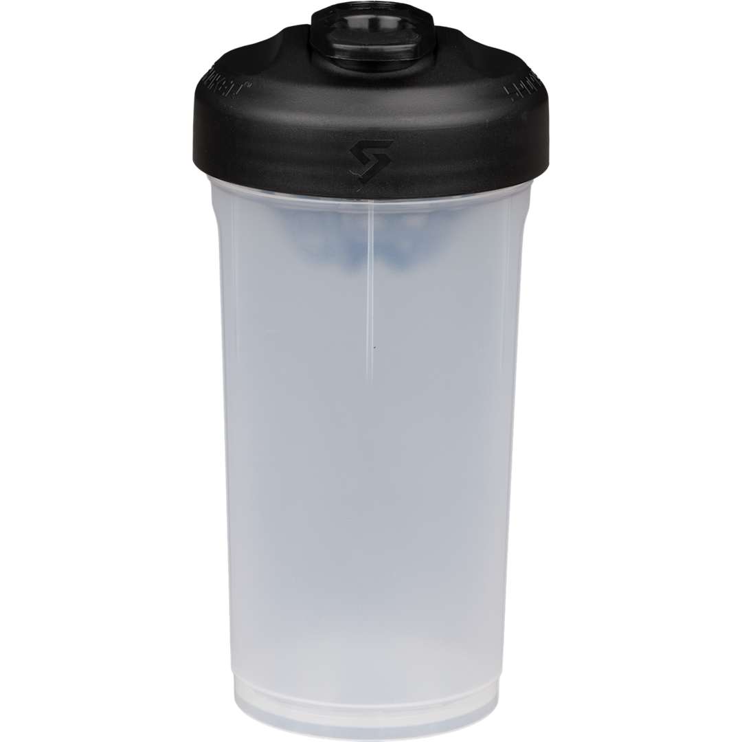 Front View of Black Sports Shaker 24 oz plain