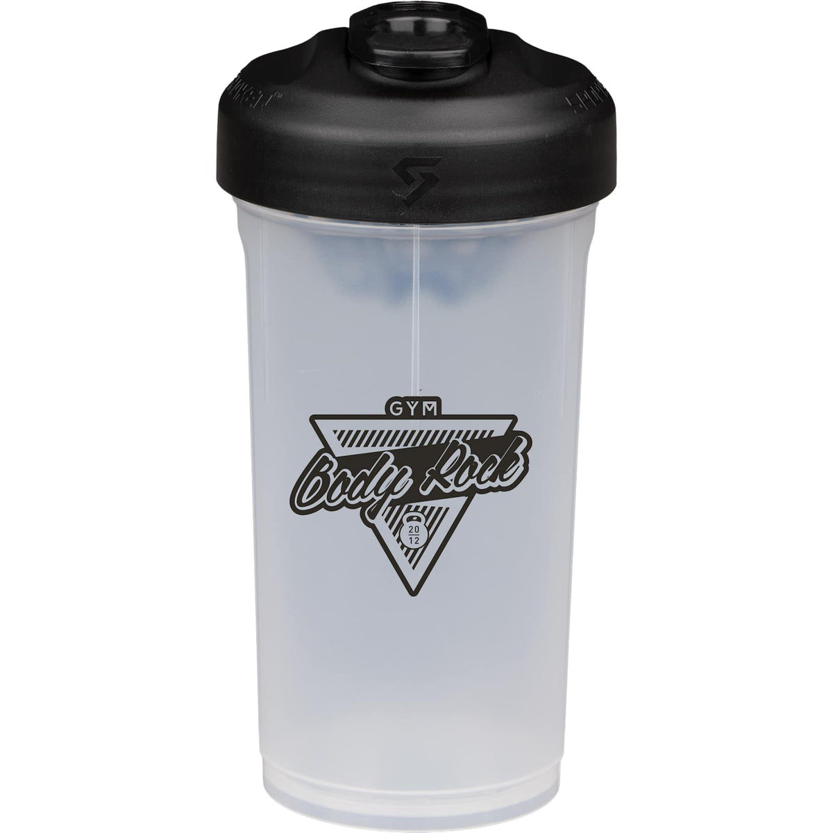 Front View of Black Sports Shaker 24 oz