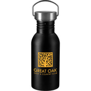 Front View of Black Thor 20oz Stainless Sports Bottle
