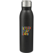 Front View of Black Vida 24oz Stainless Steel Bottle