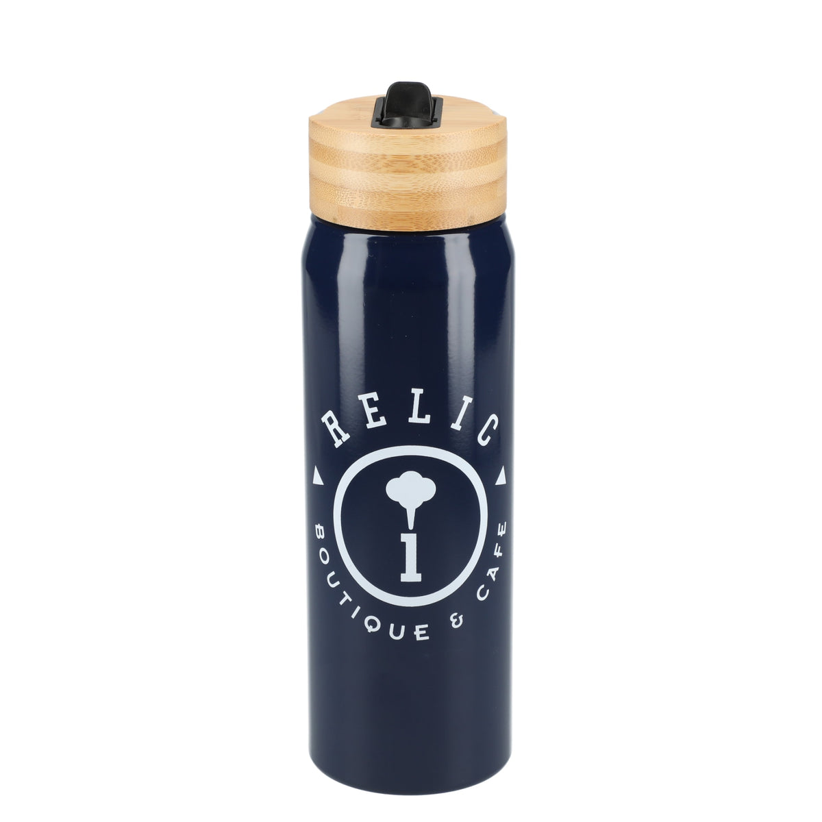 Front View of Blue Billy 26oz Aluminum Bottle w/ FSC® Bamboo Lid