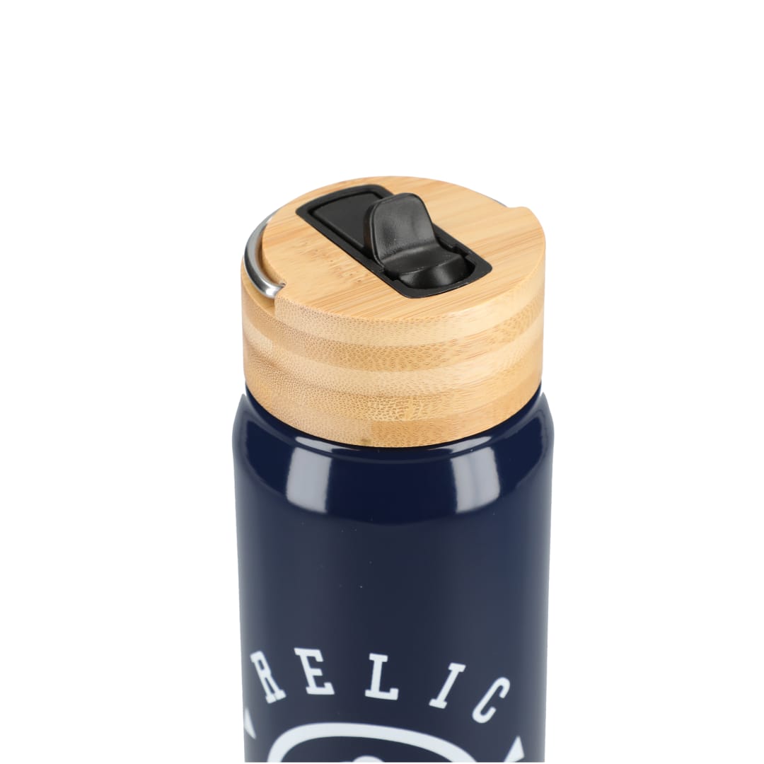 Front View of Blue Billy 26oz Aluminum Bottle w/ FSC® Bamboo Lid