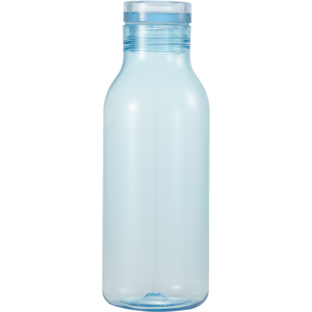Front View of Blue Meka Recycled RPET Single Wall Sports Bottle 18oz plain