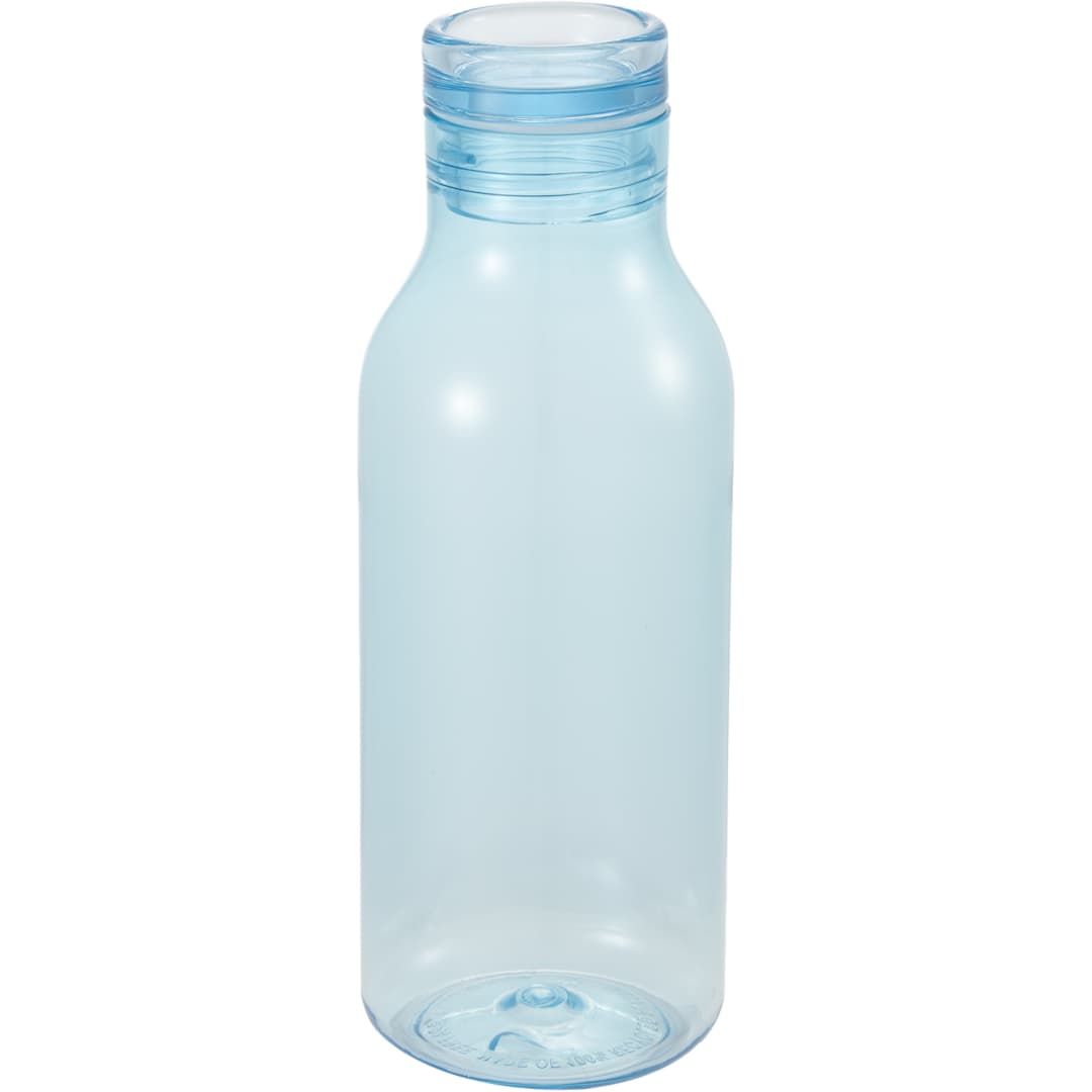Front View of Blue Meka Recycled RPET Single Wall Sports Bottle 18oz plain