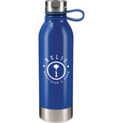 Front View of Blue Perth 25oz Stainless Sports Bottle
