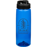 Front View of Blue Surf Bottle w/ Black Sip-n-Go Lid 26 oz