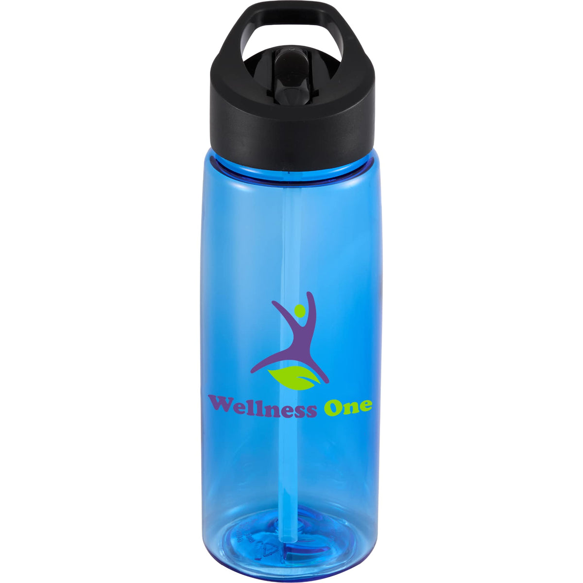 Front View of Blue The Flair Flip Straw Lid 26 oz.