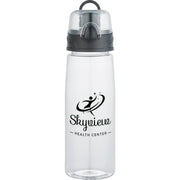Front View of Clear Capri 25oz Tritan Sports Bottle