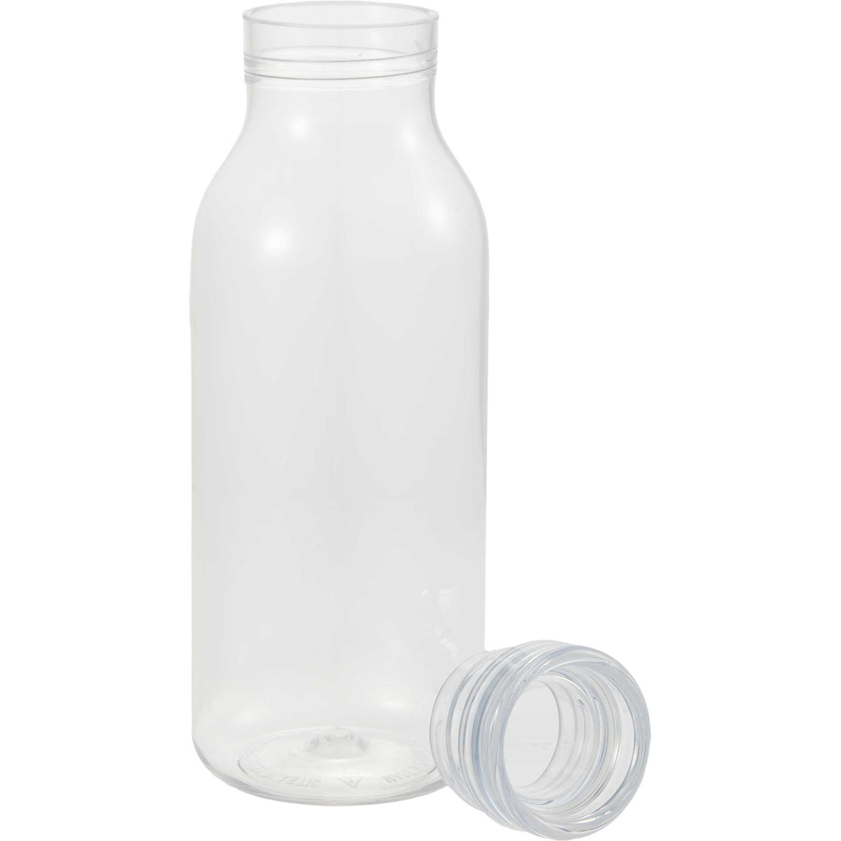 Front View of Clear Meka Recycled RPET Single Wall Sports Bottle 18oz plain