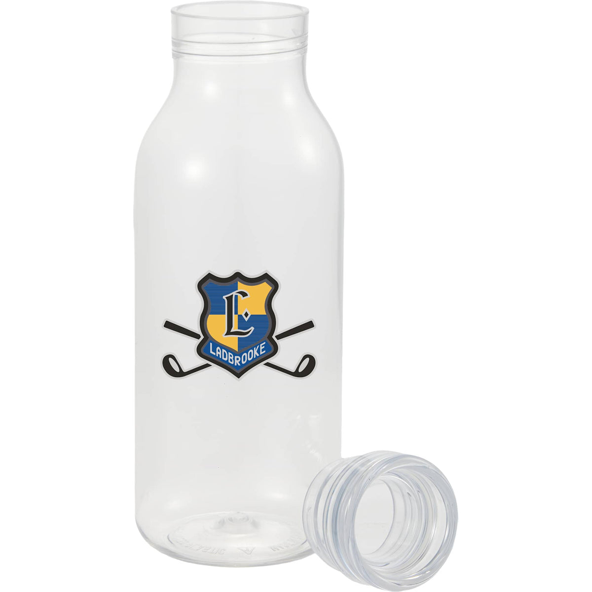 Front View of Clear Meka Recycled RPET Single Wall Sports Bottle 18oz