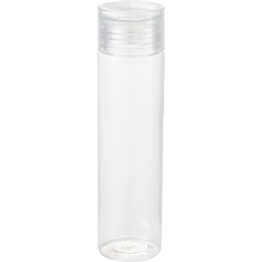 Front View of Clear Skinny Mini Recycled RPET Bottle 10oz plain