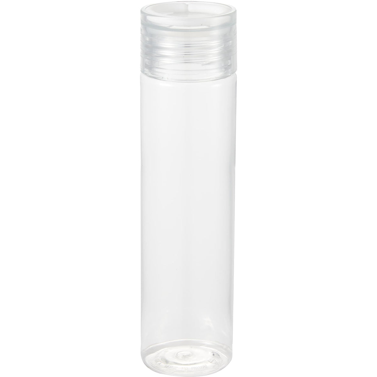 Front View of Clear Skinny Mini Recycled RPET Bottle 10oz plain