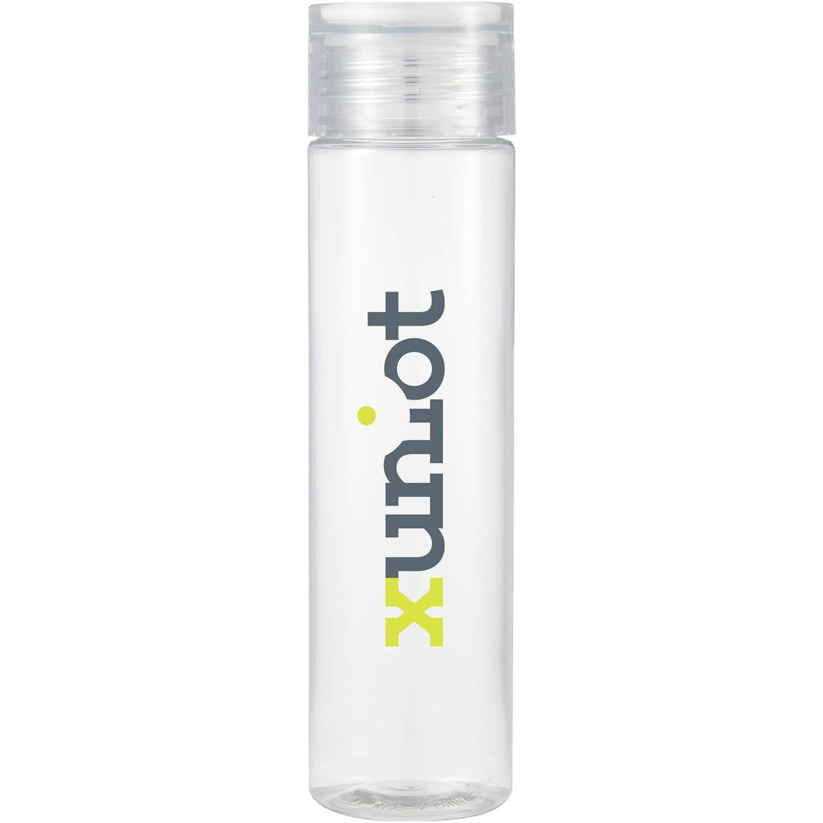 Front View of Clear Skinny Mini Recycled RPET Bottle 10oz