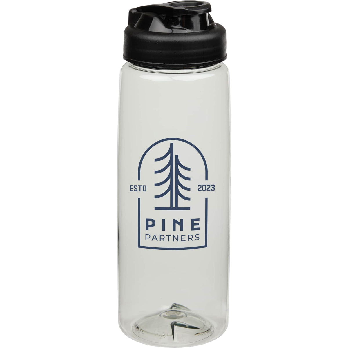 Front View of Clear Surf Bottle w/ Black Sip-n-Go Lid 26 oz